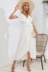 ruffled-tied-v-neck-midi-dress Sophia's Trends - Sophia's Style-White-XL
